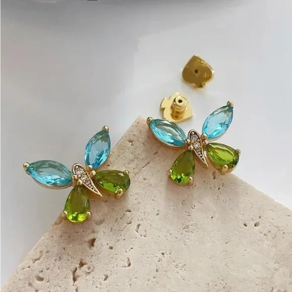 kate spade Gold Tone Butterfly Stud Earrings/NWOT - Picture 1 of 8